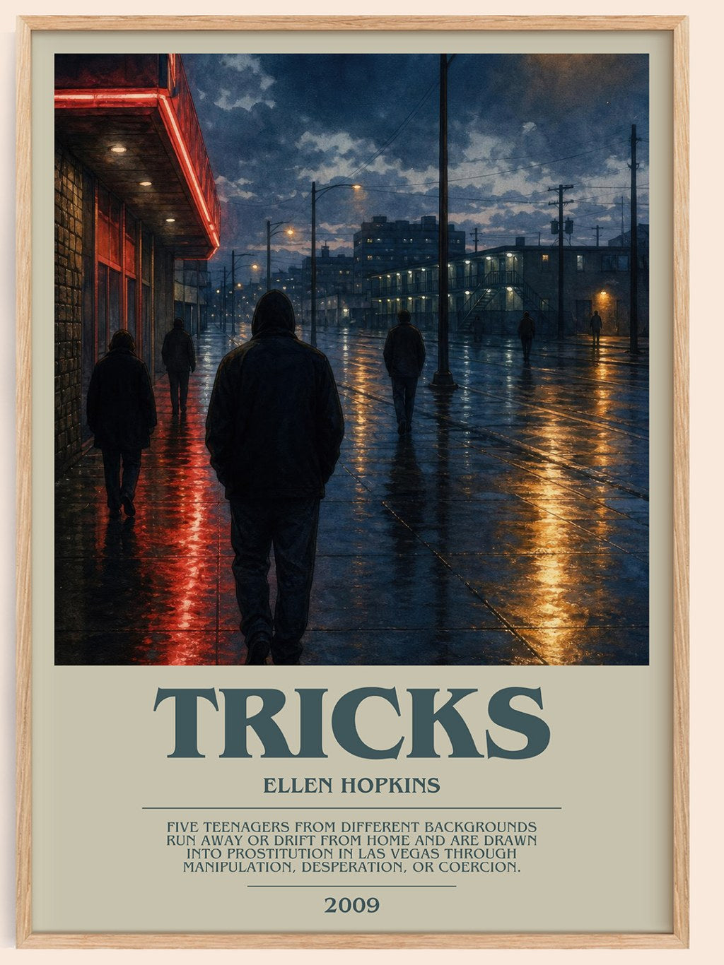 Tricks bookish book poster by Ellen Hopkins – framed literary art print