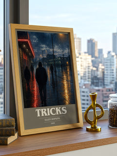 Tricks book cover print framed by window – literary home decor