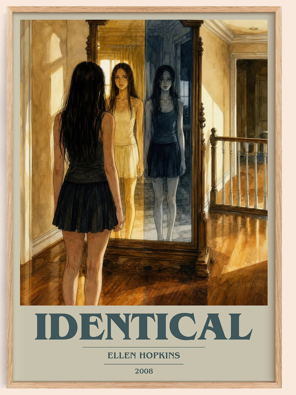 Identical book cover book poster by Ellen Hopkins – framed literary art print