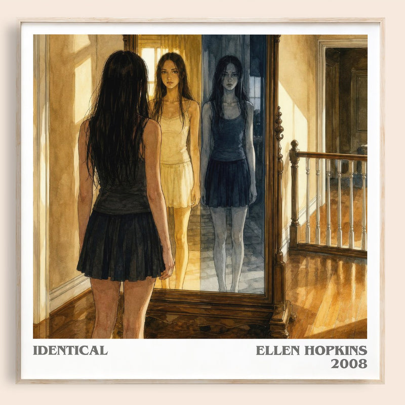 Identical literary book poster by Ellen Hopkins – framed literary art print