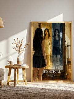 Identical watercolour print in frame leaning in hallway – young adult wall art