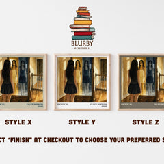 Identical literary print in frame leaning in hallway – young adult wall art