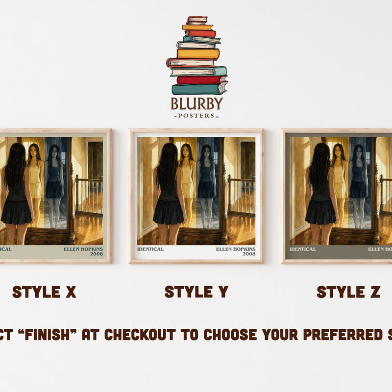 Identical literary print in frame leaning in hallway – young adult wall art