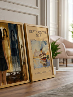 Identical watercolour print framed by window – literary home decor