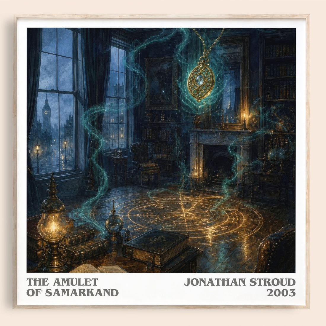The Amulet of Samarkand literary book poster by Jonathan Stroud – framed literary art print