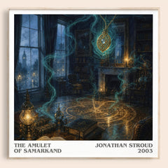 The Amulet of Samarkand literary book poster by Jonathan Stroud – framed literary art print