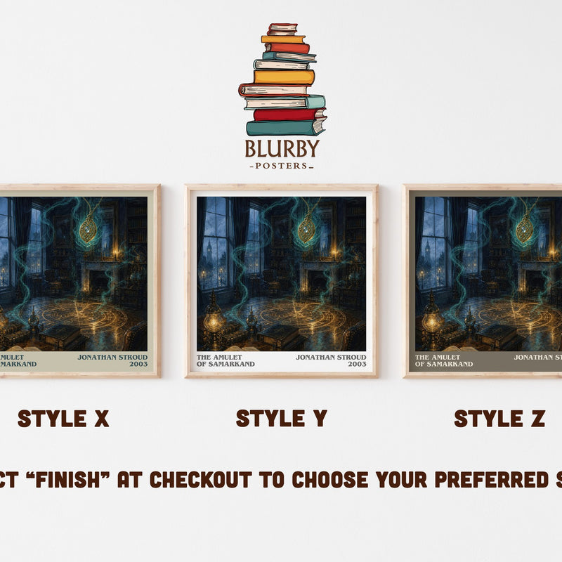 The Amulet of Samarkand literary print in frame leaning in hallway – fantasy wall art