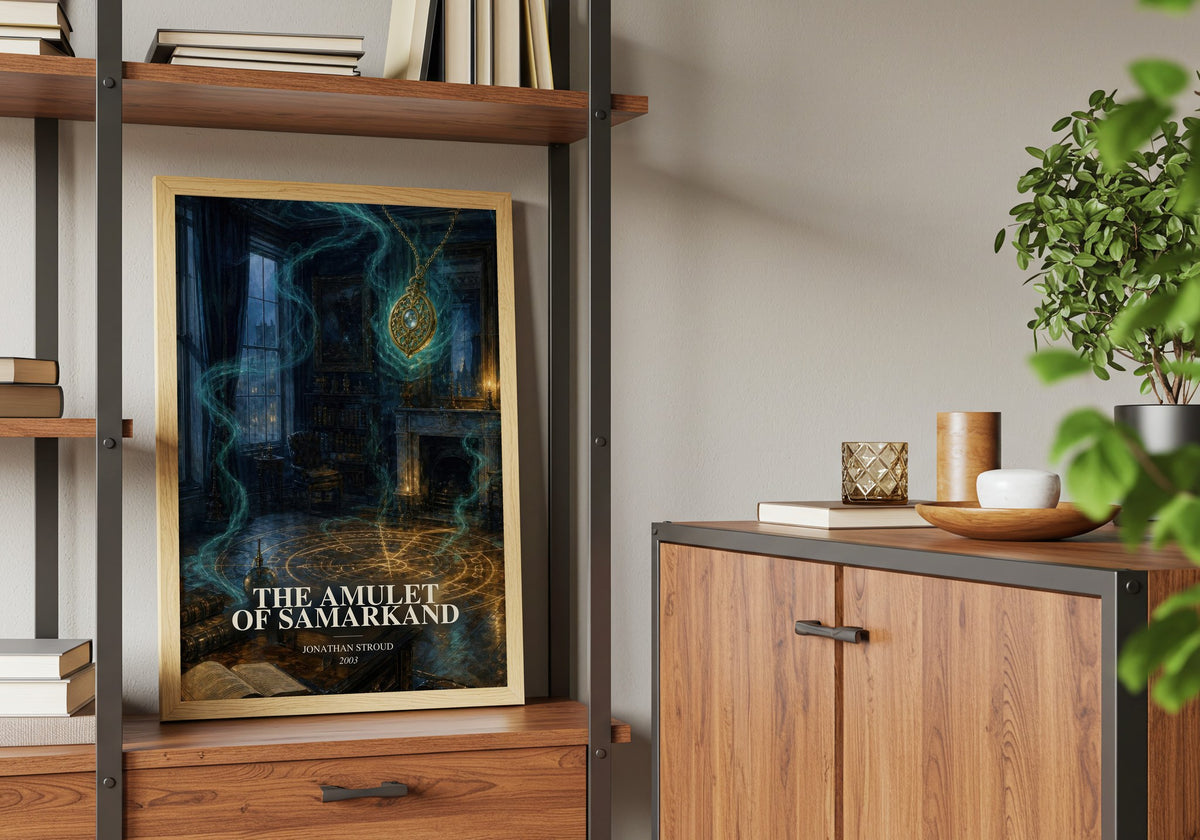 The Amulet of Samarkand book watercolour illustration paper finish options – matte satin gloss