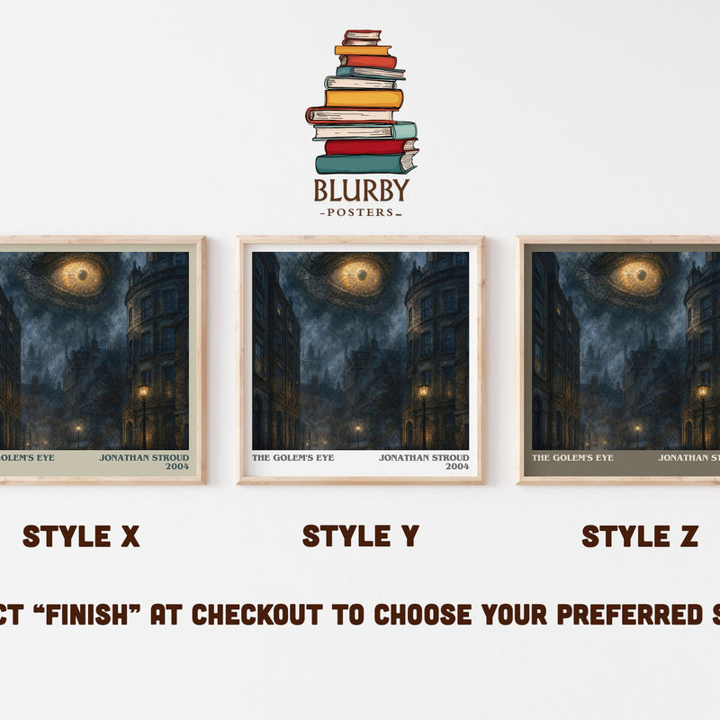 The Golem's Eye literary print in frame leaning in hallway – fantasy wall art