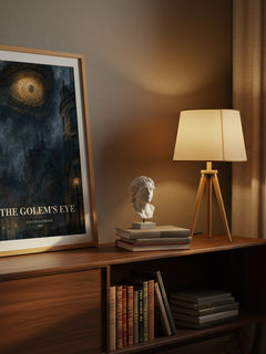 The Golem's Eye watercolour print on bookshelf – Jonathan Stroud fan gift
