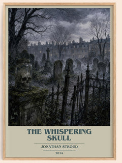 The Whispering Skull book cover book poster by Jonathan Stroud – framed literary art print
