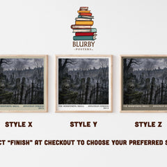 The Whispering Skull literary print in frame leaning in hallway – fantasy wall art