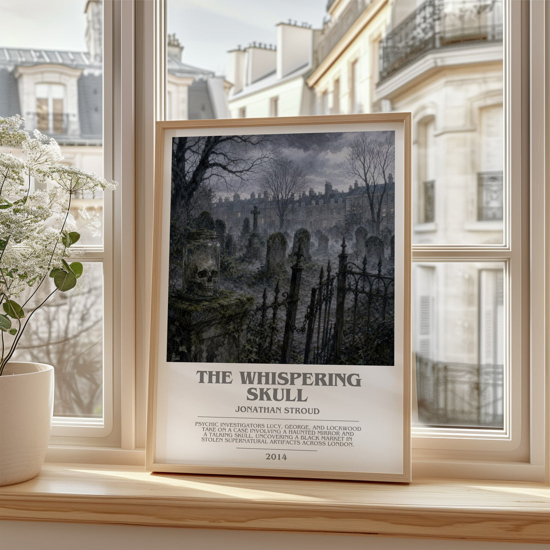 The Whispering Skull bookish poster colour and style options – Jonathan Stroud book art