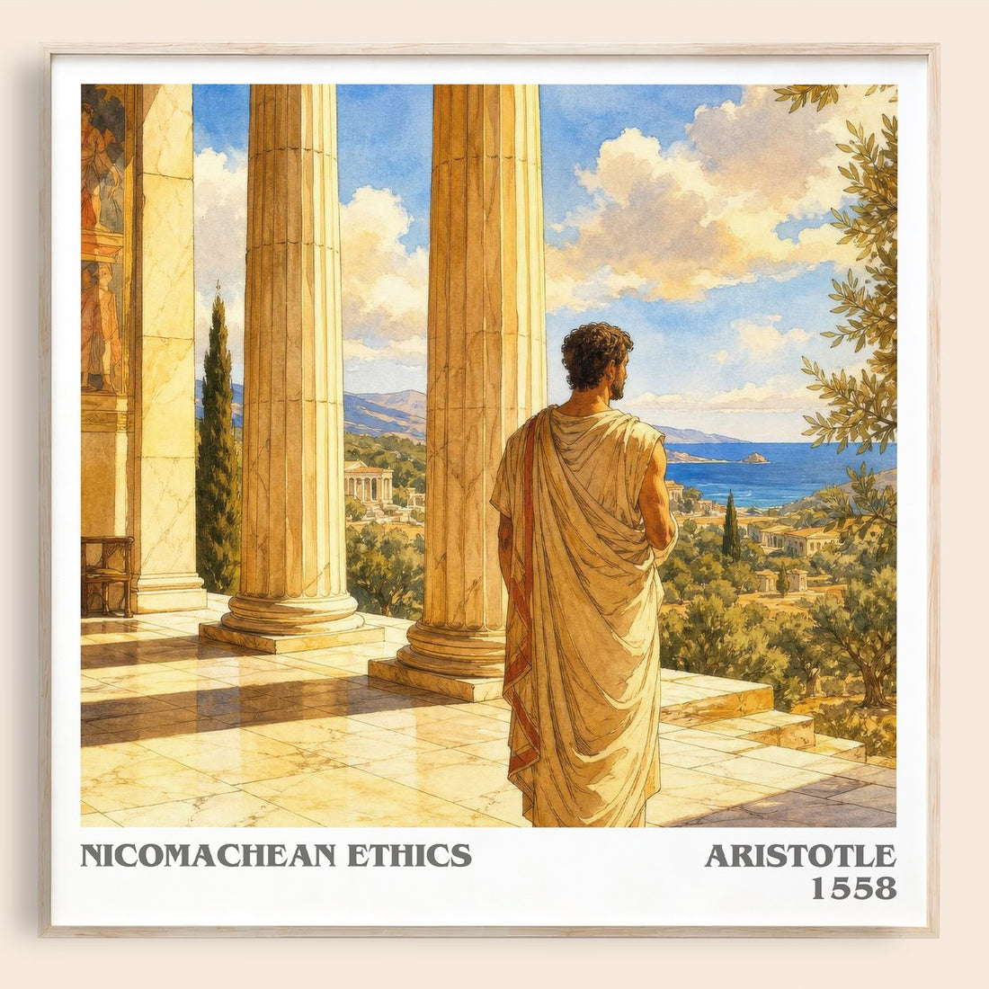 Nicomachean Ethics literary book poster by Aristotle – framed literary art print