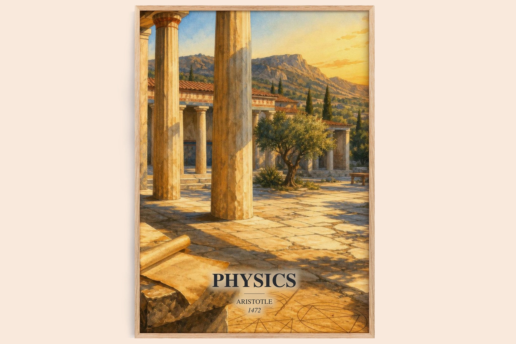 Physics Book Watercolour Illustration by Aristotle