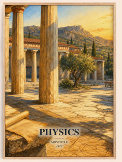 Physics watercolour book poster by Aristotle – framed literary art print