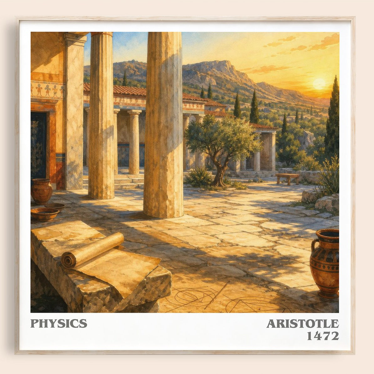 Physics literary book poster by Aristotle – framed literary art print