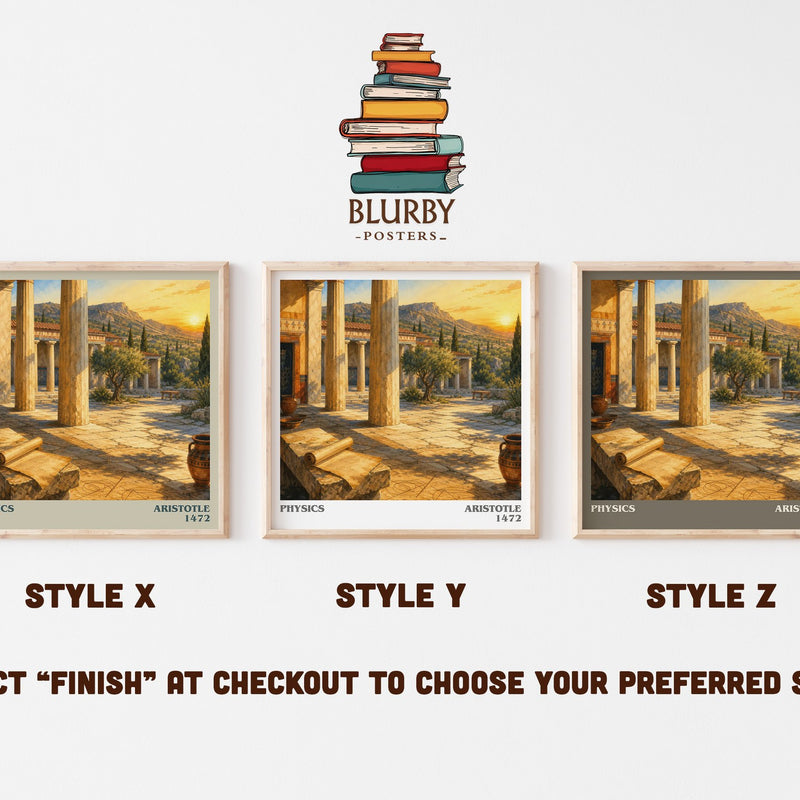 Physics literary print in frame leaning in hallway – philosophy wall art