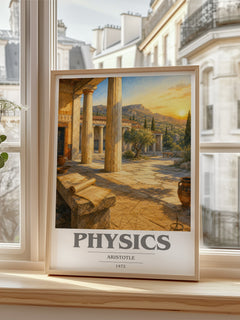 Physics book cover poster colour and style options – Aristotle book art