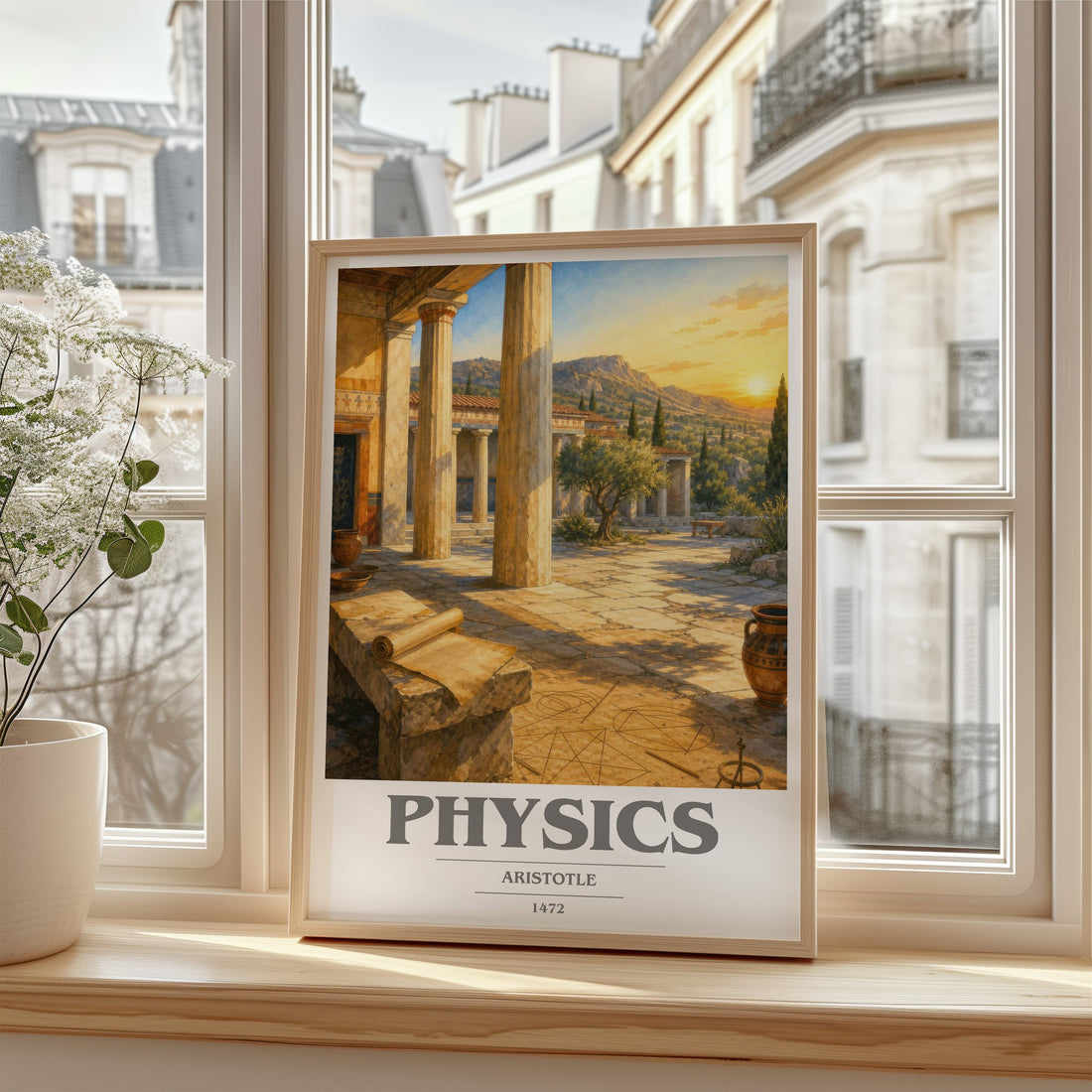 Physics book cover poster colour and style options – Aristotle book art