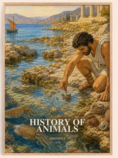 History of Animals watercolour book poster by Aristotle – framed literary art print
