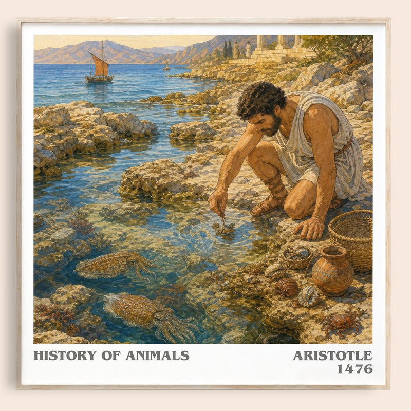 History of Animals literary book poster by Aristotle – framed literary art print