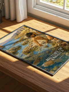 History of Animals watercolour book poster framed on wall – philosophy wall art