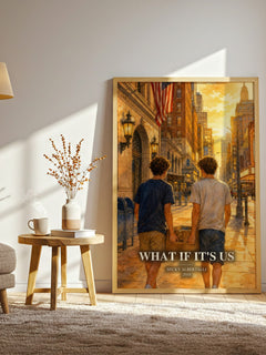 What If It's Us watercolour print in frame leaning in hallway – young adult wall art