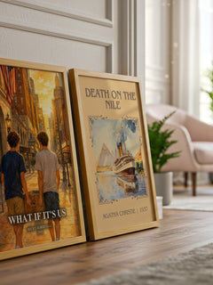 What If It's Us watercolour print framed by window – literary home decor