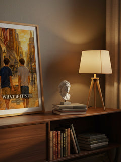 What If It's Us watercolour print on bookshelf – Becky Albertalli fan gift