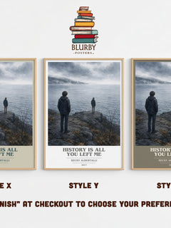History Is All You Left Me book cover print in frame leaning in hallway – young adult wall art