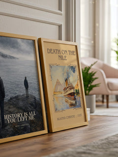 History Is All You Left Me watercolour print framed by window – literary home decor