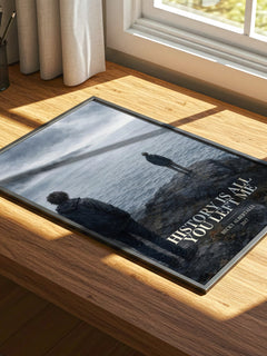 History Is All You Left Me watercolour book poster framed on wall – young adult wall art