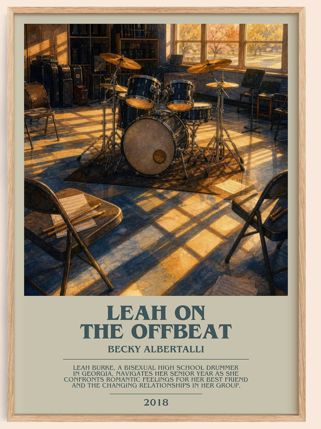 Leah on the offbeat bookish book poster by Becky Albertalli – framed literary art print