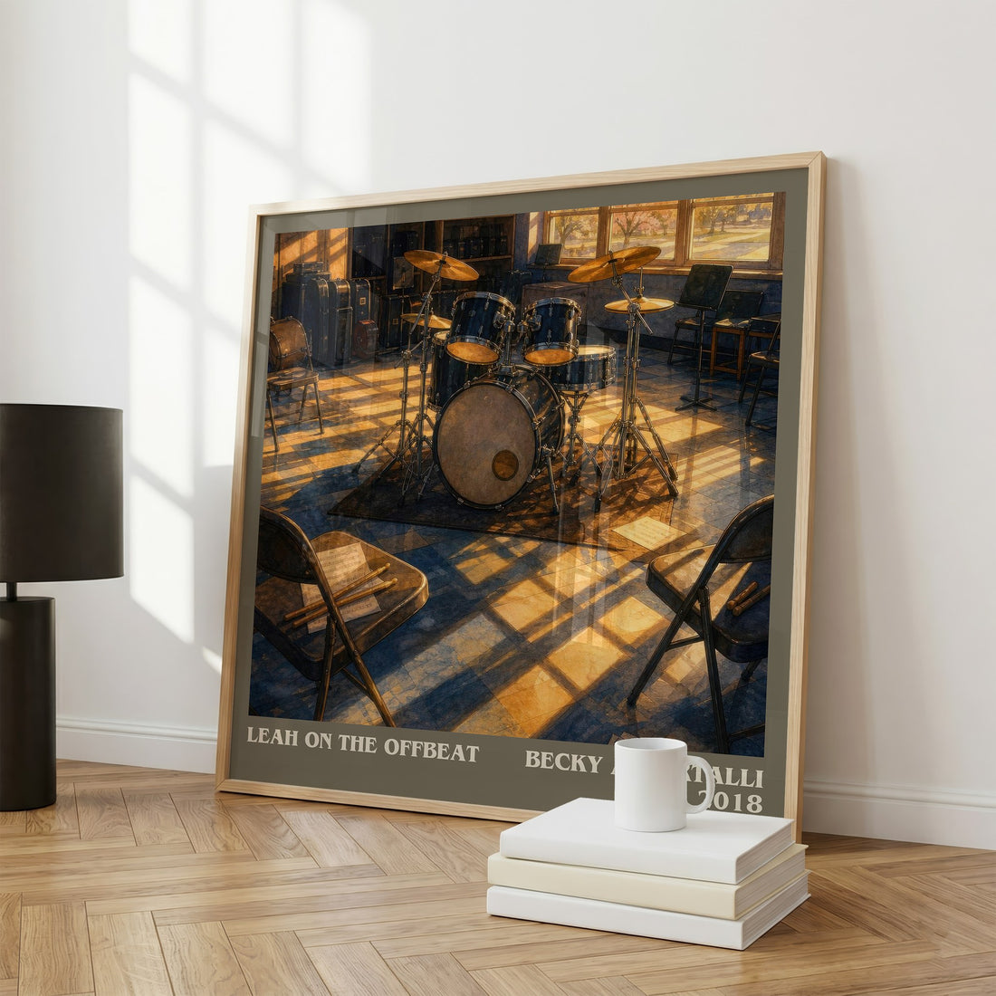 Leah on the offbeat literary print framed by window – literary home decor