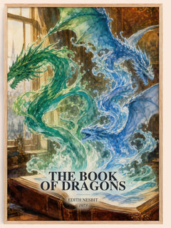 The Book of Dragons watercolour book poster by Edith Nesbit – framed literary art print