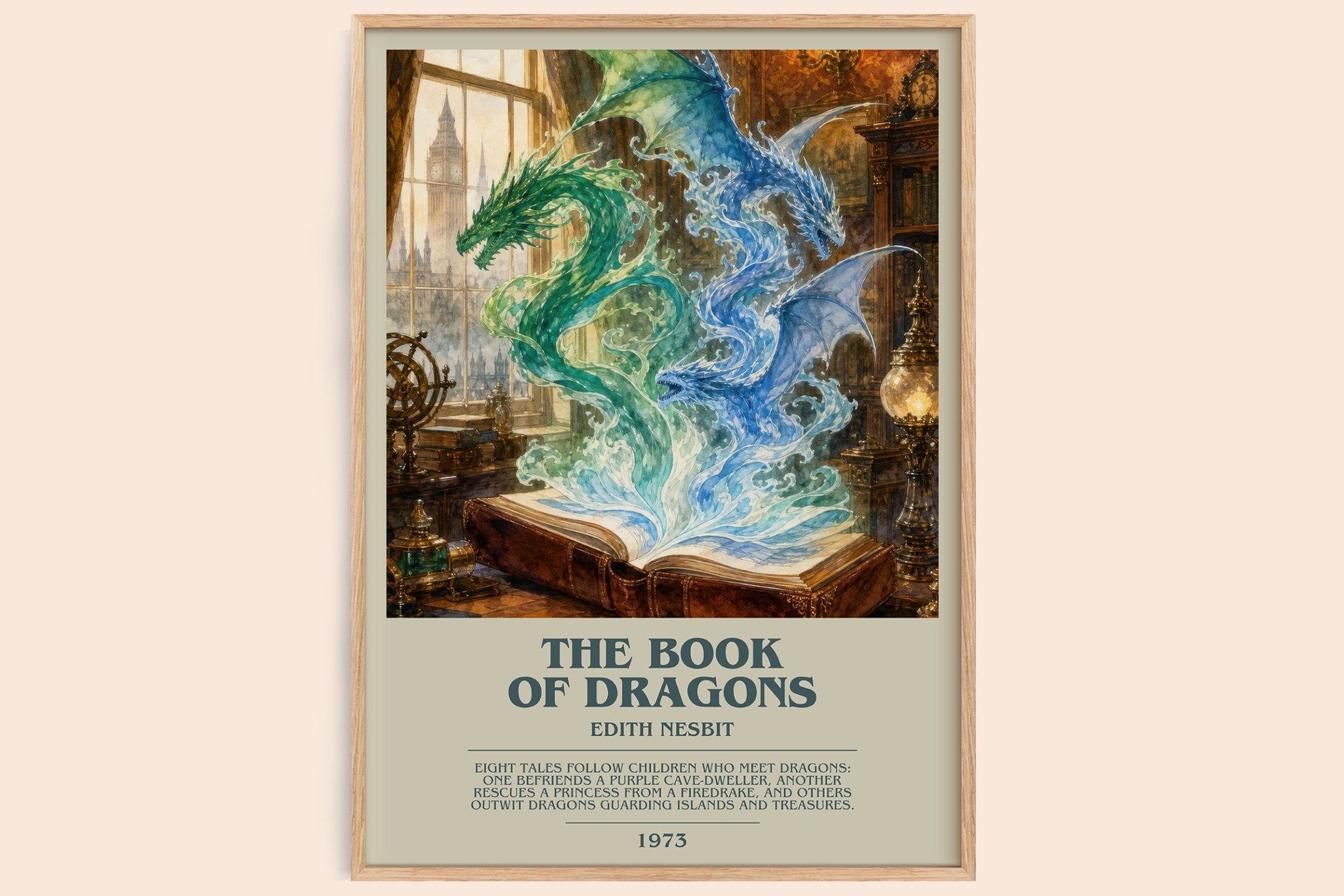 The Book of Dragons Bookish Wall Art by Edith Nesbit