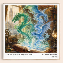 The Book of Dragons literary book poster by Edith Nesbit – framed literary art print