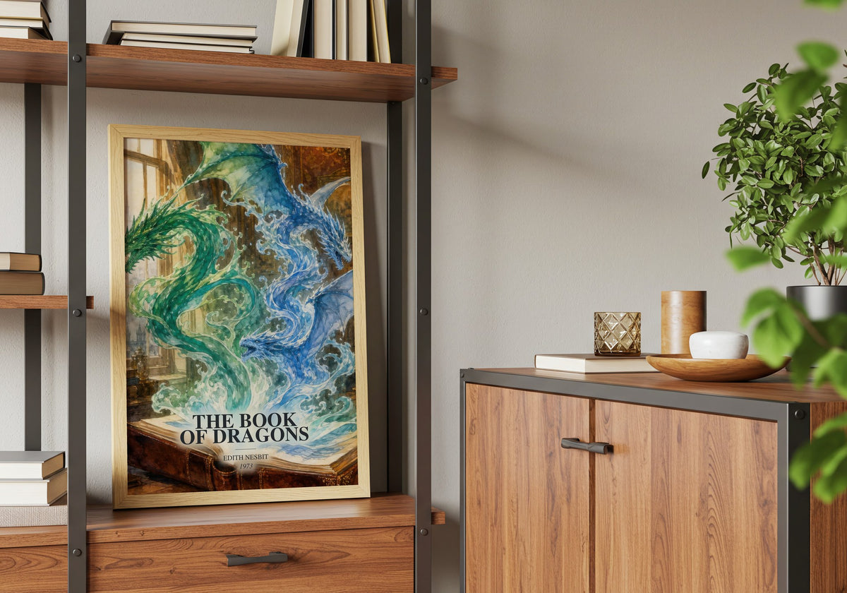 The Book of Dragons book watercolour illustration paper finish options – matte satin gloss