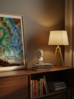 The Book of Dragons watercolour print on bookshelf – Edith Nesbit fan gift