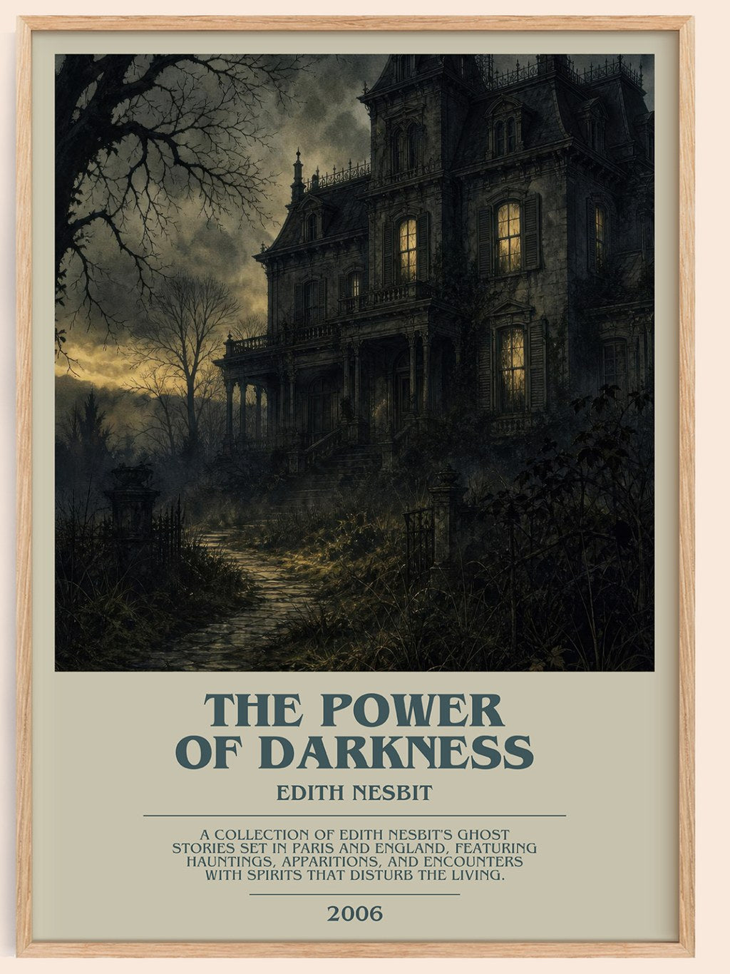 The Power of Darkness bookish book poster by Edith Nesbit – framed literary art print