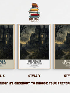 The Power of Darkness book cover print in frame leaning in hallway – gothic wall art
