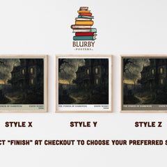 The Power of Darkness literary print in frame leaning in hallway – gothic wall art