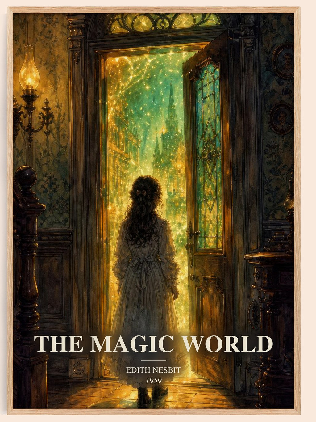 The Magic World watercolour book poster by Edith Nesbit – framed literary art print