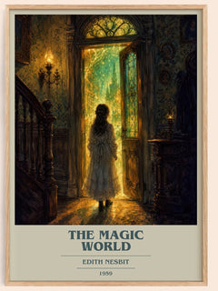 The Magic World book cover book poster by Edith Nesbit – framed literary art print