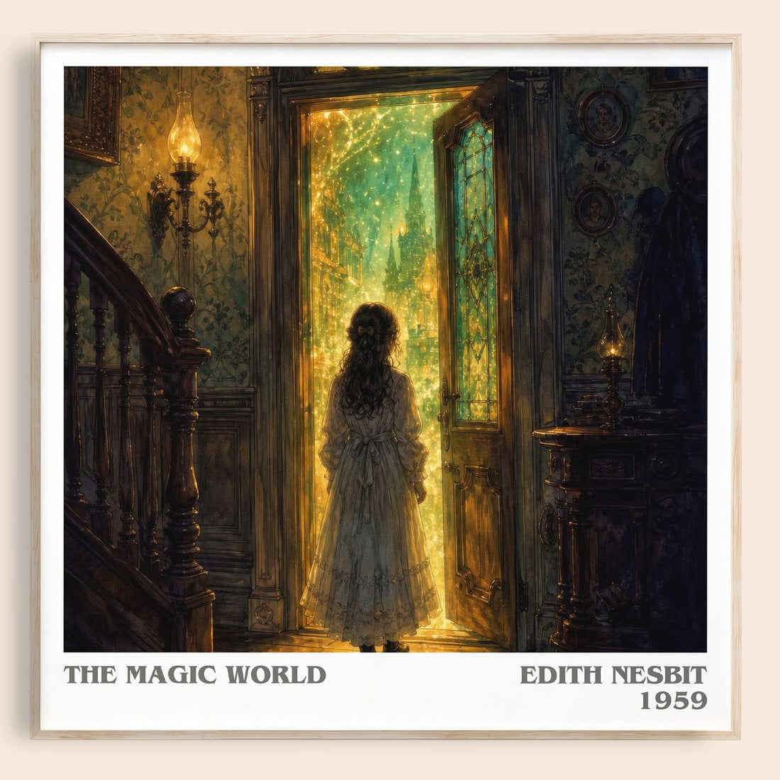 The Magic World literary book poster by Edith Nesbit – framed literary art print