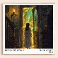 The Magic World literary book poster by Edith Nesbit – framed literary art print