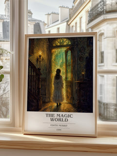 The Magic World book cover poster colour and style options – Edith Nesbit book art