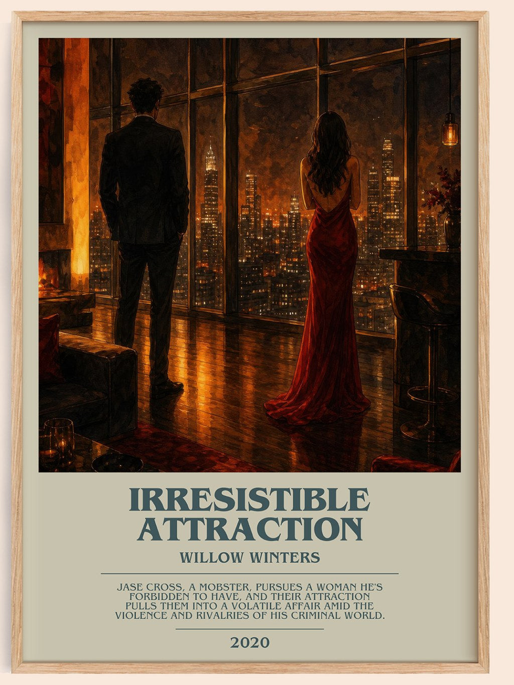 Irresistible Attraction bookish book poster by Willow Winters – framed literary art print