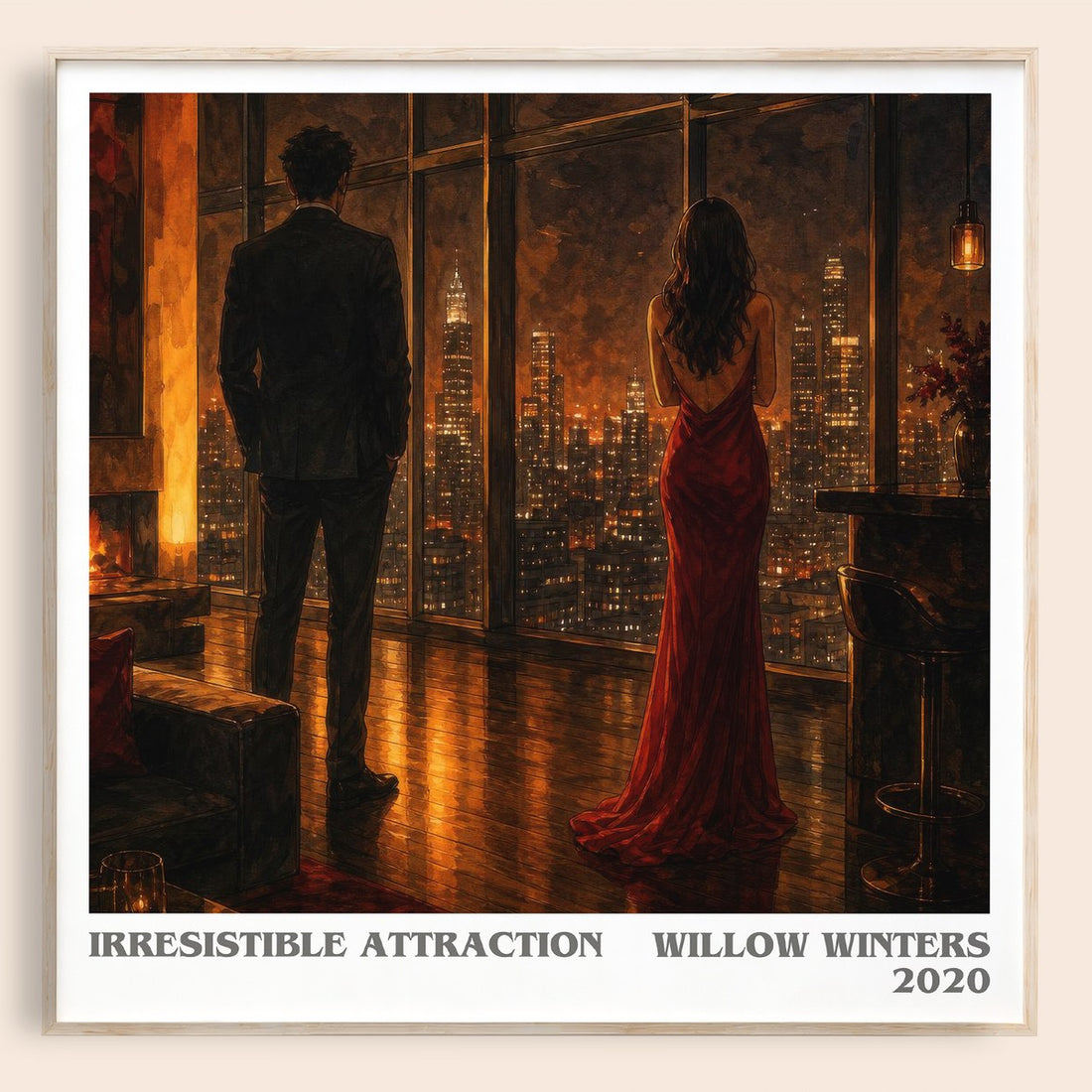 Irresistible Attraction literary book poster by Willow Winters – framed literary art print